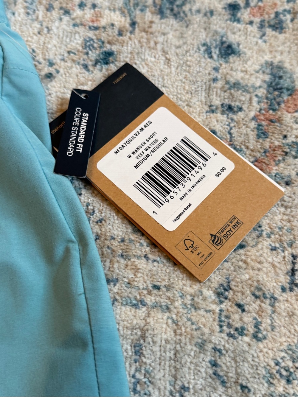 The North Face Women's Teal Athletic Running Shorts - Picture 3 of 8